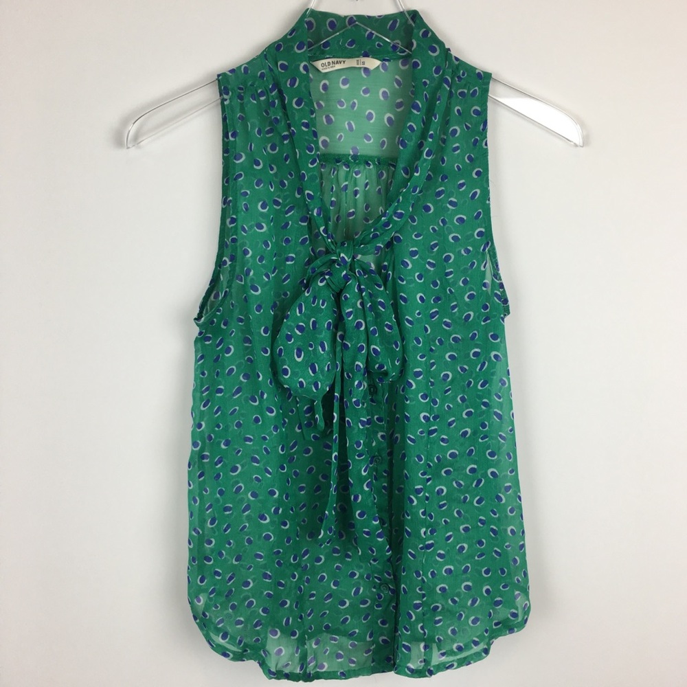 Old Navy | Pussy Bow Polka Dot Tank Top
